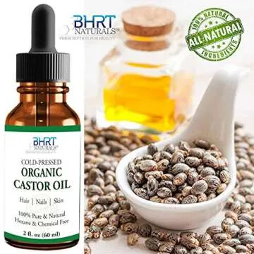 Organic Castor Oil for Eyelashes and Eyebrows With Applicator Kit - 100% Pure, Cold Pressed, Hexane Free - Stimulate Growth for Eyelashes, Eyebrows, Hair - 2 Ounces (60 ML)