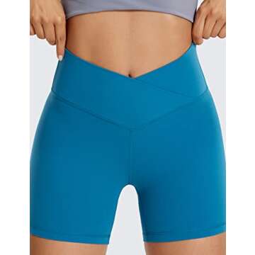 CRZ YOGA Women's Crossover Biker Shorts - Soft & Stylish