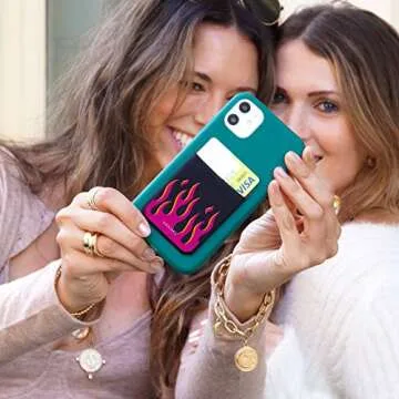 VANDEL Pocket – Stick-On Fabric Phone Wallet Stick On for Women, Cute Credit Card Holder for Case, Back of Phone Fabric Sleeve for iPhone Pocket Sticker, Stretchy Sticky Wallet Case