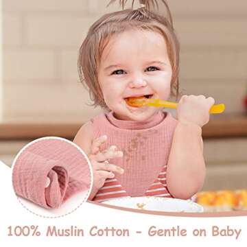 Yoofoss Muslin Baby Bibs 100% Cotton Baby Bandana Drool Bibs for Boys Girls, 10 Pack Drooling Bibs