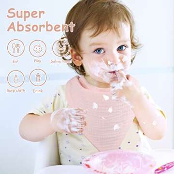 Yoofoss Muslin Baby Bibs 100% Cotton Baby Bandana Drool Bibs for Boys Girls, 10 Pack Drooling Bibs