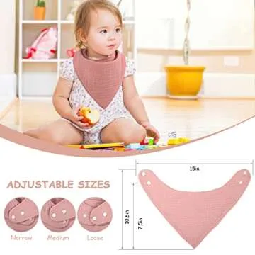 Yoofoss Muslin Baby Bibs 100% Cotton Baby Bandana Drool Bibs for Boys Girls, 10 Pack Drooling Bibs