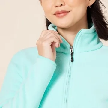 Amazon Essentials Women's Classic-Fit Full-Zip Polar Soft Fleece Jacket (Available in Plus Size), Aqua Blue, Small