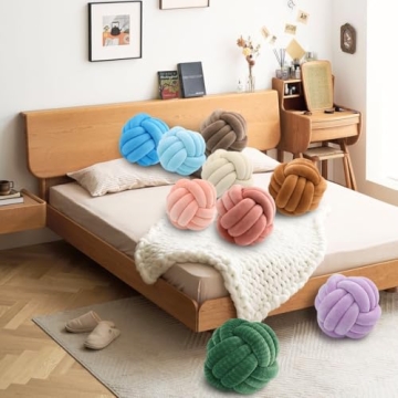 Knot Pillow Ball-Shaped Decorative Throw Pillow - Pearl Pink