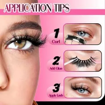 Veleasha High Volume Mink Lashes Cruelty-free 25mm Long 3D Eyelashes Dramatic Look for Makeup (45A)/False Eyelashes