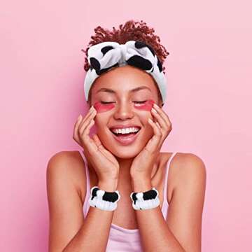 Hanaive Headbands for Women for Washing Face Spa Headband and Wristbands, Makeup Headband for Washing Face, Soft Facial Makeup Head Band, Shower Skin Care Hair Supplies