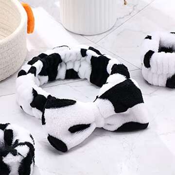 Hanaive Headbands for Women for Washing Face Spa Headband and Wristbands, Makeup Headband for Washing Face, Soft Facial Makeup Head Band, Shower Skin Care Hair Supplies