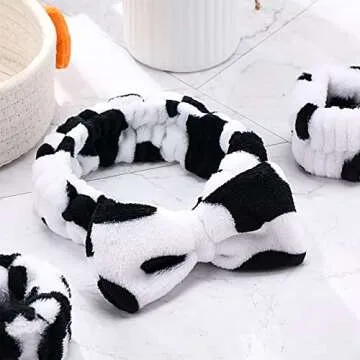 Hanaive Headbands for Women for Washing Face Spa Headband and Wristbands, Makeup Headband for Washing Face, Soft Facial Makeup Head Band, Shower Skin Care Hair Supplies