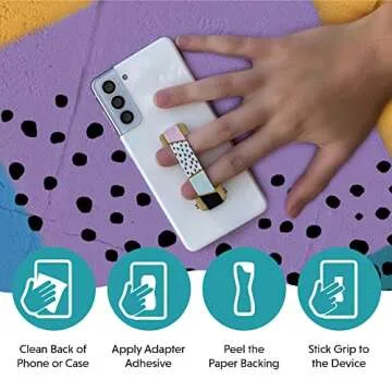 LOVEHANDLE Universal Phone Grip for Smartphones & Tablets