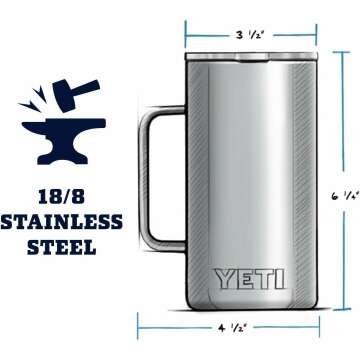 YETI Rambler 24 oz Stainless Steel Mug with Lid