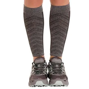 Featherweight Compression Leg Sleeves –Relieve Shin Splints (MD, Heather Grey)