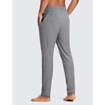 CRZ YOGA Mens Comfy Lounge Pants 30" - Super-Soft Open Bottom Yoga Casual Pajama Sweatpants Around The House with Pockets Platinum Heather X-Large