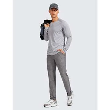 CRZ YOGA Mens Comfy Lounge Pants 30" - Super-Soft Open Bottom Yoga Casual Pajama Sweatpants Around The House with Pockets Platinum Heather X-Large