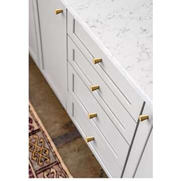 RZDEAL 4Pcs 0.79"x0.98" Solid Brass Cabinet Knobs Handle Cone Shoe Book Drawer Knob Handle (Brass)