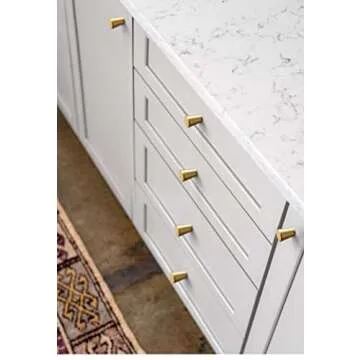 RZDEAL 4Pcs 0.79"x0.98" Solid Brass Cabinet Knobs Handle Cone Shoe Book Drawer Knob Handle (Brass)