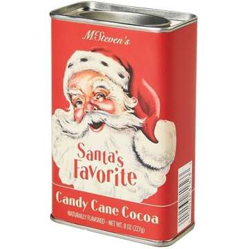 The Lakeside Collection Winter Warmers 8-Oz. Hot Cocoa Tins - Santa's Candy Cane