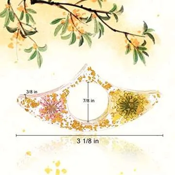 Book Page Holder for Reading, 2 Pcs Dried Flower Resin Transparent Thumb Bookmark, Book Accessories for Reading Lovers, Gifts for Bookworm, Readers, Literary, Students, Teachers