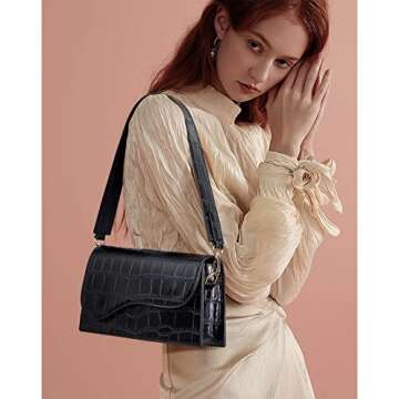 Telena Shoulder Bag for Women, Vegan Leather Women's Shoulder Purses Handbags with 2 Removable Strap...