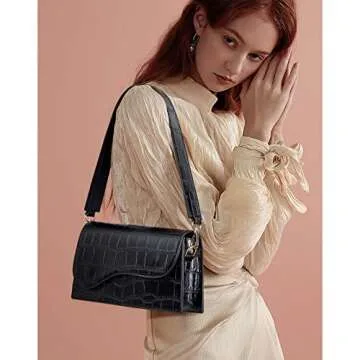 Telena Shoulder Bag for Women, Vegan Leather Women's Shoulder Purses Handbags with 2 Removable Strap...