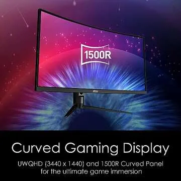 MSI Optix MAG342CQR 1500R Curvature 21:9 Aspect Ratio Narrow Bezel 1ms 3440 x 1440 (UWQHD) 144Hz Ref...