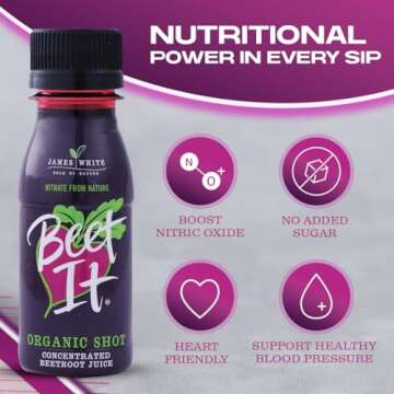 BEET IT Circulation Organic Beet Root Juice Shots - 300mg Dietary Nitrate for Heart Health Support (15 x 2.4 fl. oz.), Non-GMO, Pure Beet Juice, Natural Blood Pressure Support & Juice Shots