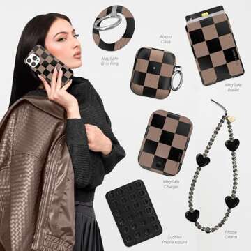 Stylish Velvet Caviar Checkered iPhone 16 Pro Case