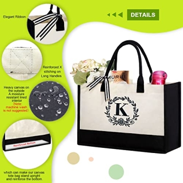 Chic BeeGreen Personalized Canvas Tote & Makeup Bag