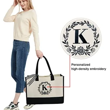 Chic BeeGreen Personalized Canvas Tote & Makeup Bag
