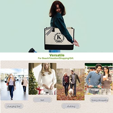 Chic BeeGreen Personalized Canvas Tote & Makeup Bag