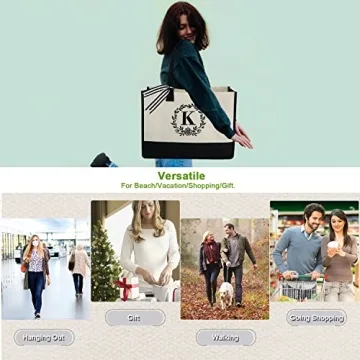 Chic BeeGreen Personalized Canvas Tote & Makeup Bag