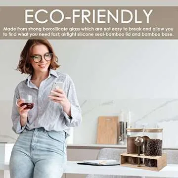 2 PCS Coffee Containers, Sealed Glass Containers with Spoon for Ground Coffee, Beans, Tea, Sugar, Nuts and Loose Tea Storage Jars 2x 45oz