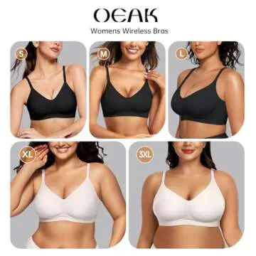 OEAK Comfortable Wireless V Neck Seamless Bras - Everyday Essential