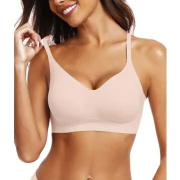 OEAK Comfortable Wireless V Neck Seamless Bras - Everyday Essential