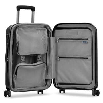 Traveler's Choice Pagosa Indestructible Hardshell Expandable Spinner Luggage, Black, Carry-on