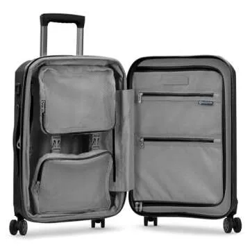 Traveler's Choice Pagosa Indestructible Hardshell Expandable Spinner Luggage, Black, Carry-on
