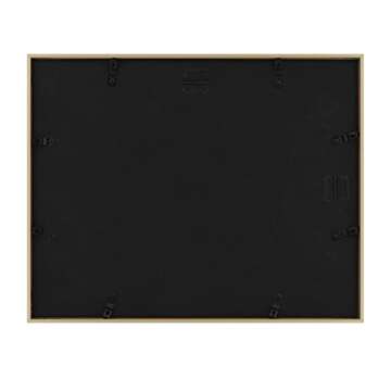 Golden State Art, 7x5 Aluminum Collage Frame, Displays 5x7 Pictures With 2 Openings Mat or One 11x14 Photo, Real Glass, Portrait/Landscape Wall Display, Gold, 1 Pack