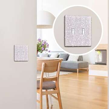 Shiny Rhinestones Wall Plate Cover Switch Outlet Wall Plate Decorative Bling Switch Cover(2-Gang Toggle,Silver)