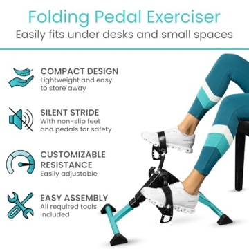 Vive Folding Pedal Exerciser for Seniors and Elderly