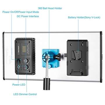 Neewer Dimmable Bi-Color LED Professional Video Light for Studio, YouTube Outdoor Video Photography Lighting Kit, Durable Metal Frame, 960 LED Beads, 3200-5600K, CRI 95+