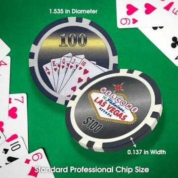 Premium 100 Piece Las Vegas Poker Chips Set