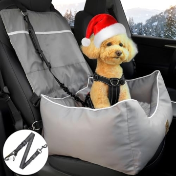 Pmpete Dog Car Seat – Premium Waterproof Travel Bed with Pockets and Seat Belt