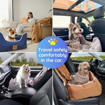 Pmpete Dog Car Seat - Waterproof Travel Bed for Pets