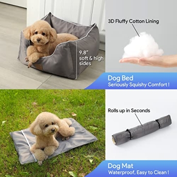 Pmpete Dog Car Seat - Waterproof Travel Bed for Pets