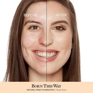Too Faced Born This Way Natural Finish Longwear Liquid Foundation | Medium-To-Full Coverage | Hydrating + Oil Free, 1 Fl Oz, Snow