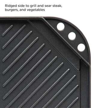 Ecolution Reversible Grill/Griddle Pan, Non-Stick, Dishwasher Safe, Double Burner Family Griddle Gri...