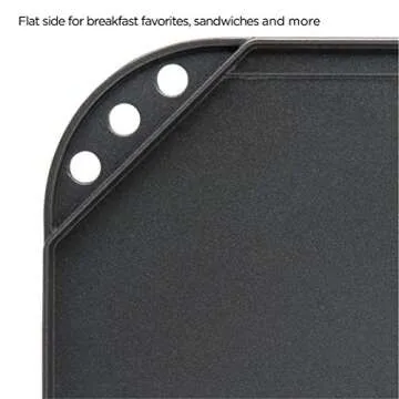 Ecolution Reversible Grill/Griddle Pan, Non-Stick, Dishwasher Safe, Double Burner Family Griddle Grill Pan Cookware, Cast Aluminum, 19.5-Inch x 11-Inch