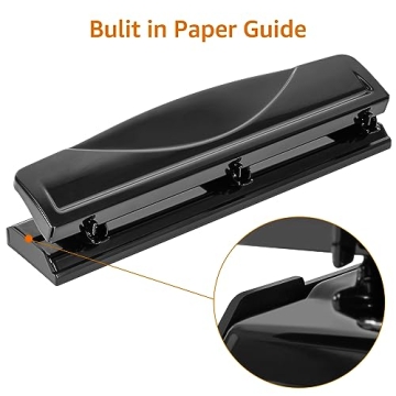 Amazon Basics 3 Hole Punch - 10 Sheets Capacity in Black