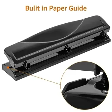 Amazon Basics 3 Hole Punch - 10 Sheets Capacity in Black