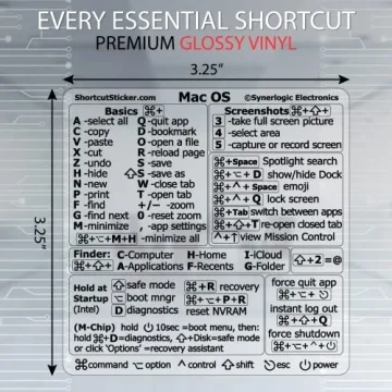 Mac OS Shortcuts Sticker for MacBook Air and Pro