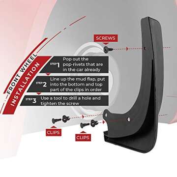 BougeRV Mud Flaps for Tesla Model 3 - Custom Fit & Durable